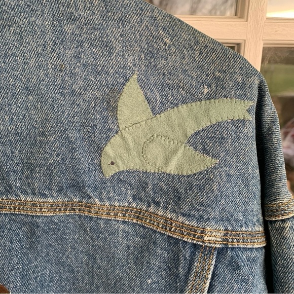 Vintage Blue Jean Denim Jacket Cabin Creek Quilts Malden West Virginia Women’s L - Picture 7 of 8